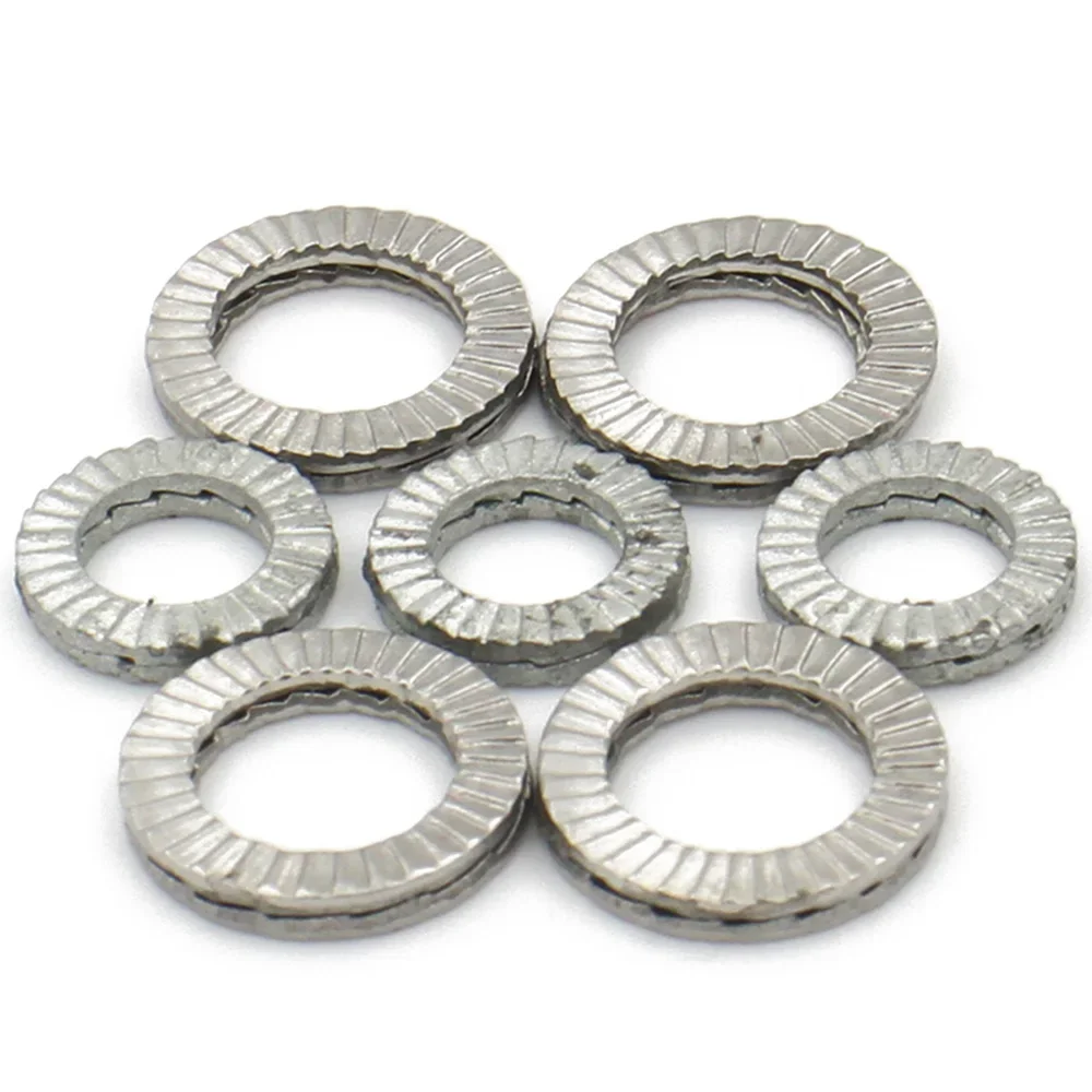 5-20Pairs (2pcs glued) Self-Lock Washers M3 M4 M5 M6 M8 M10 M12 M14 M16 M18 M20 M22 Genuine Wedge Stainless Steel Dacromet