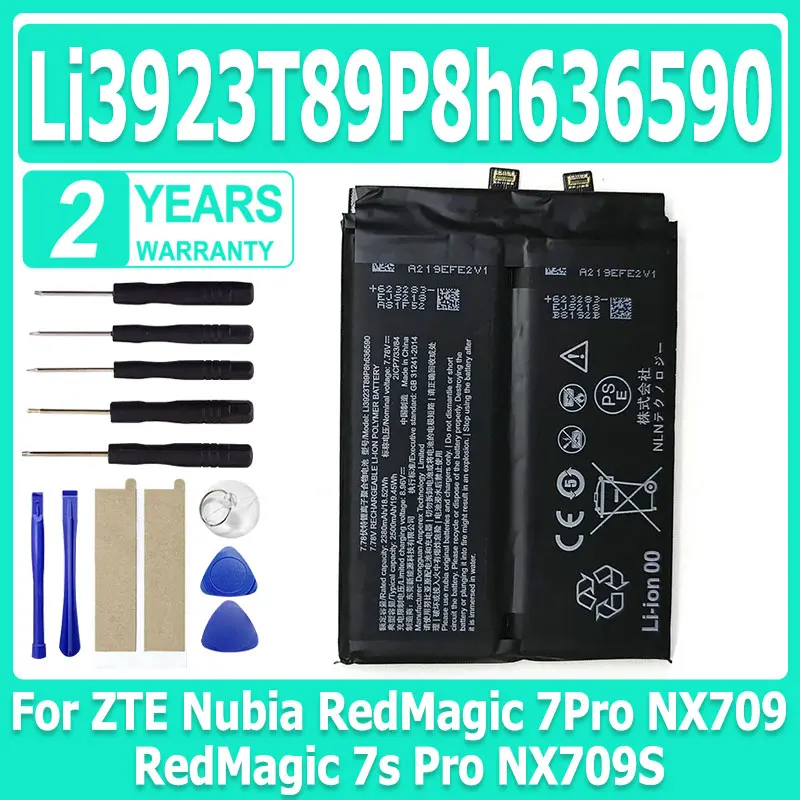 

Li3923T89P8h636590 New Battery For ZTE Nubia Red Magic 7Pro NX709J / RedMagic 7s Pro NX709S Mobile Phone 5000mAh + Free Tools