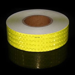 Fluorescent Yellow Reflective Car Safety Warning Stickers 5CM*50M Waterproof  Adhesive Strip Conspicuity Trailer Reflectors Tape