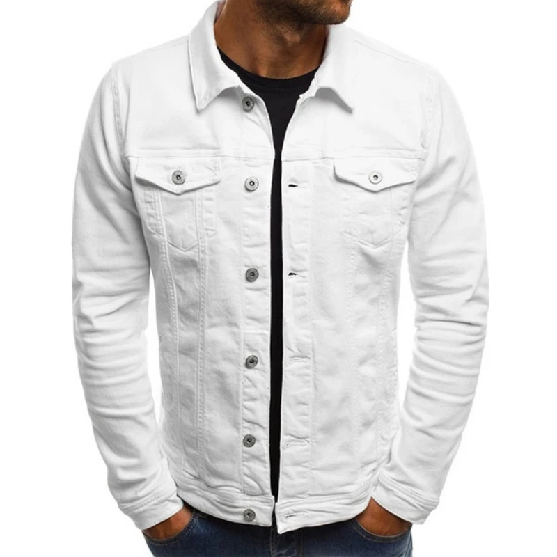Spring Autmn Men's Denim Jacket Fashion Man Lapel Button Down Trucker Workear Jackets Men Streetwear Biker Jeans Coats