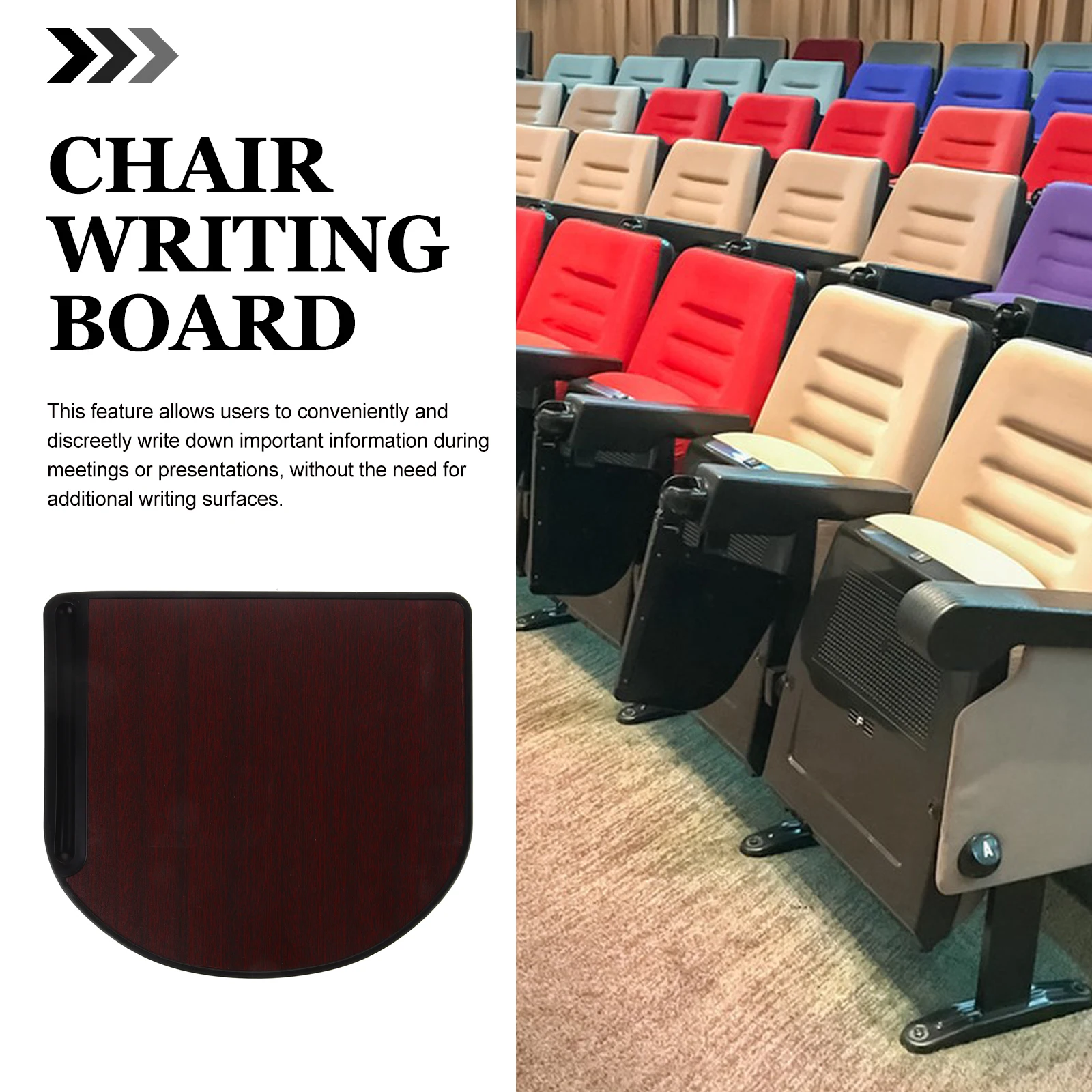 

Auditorium Side Replacement Wood Meeting Accessory Flip Design Conference Room Clipboard Repair Part Meeting Chair Writing Wood