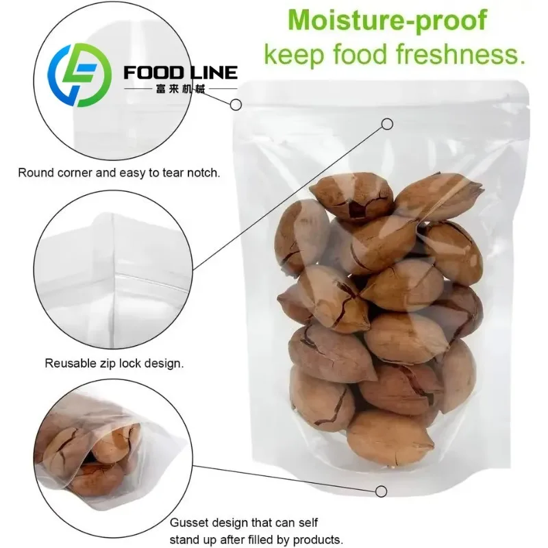 Pre-made Bag Packaging Machine Powder Anti Caking Feed Design No Clog Smooth Dosing Cocoa Powder Packing Workshop Factory Direct