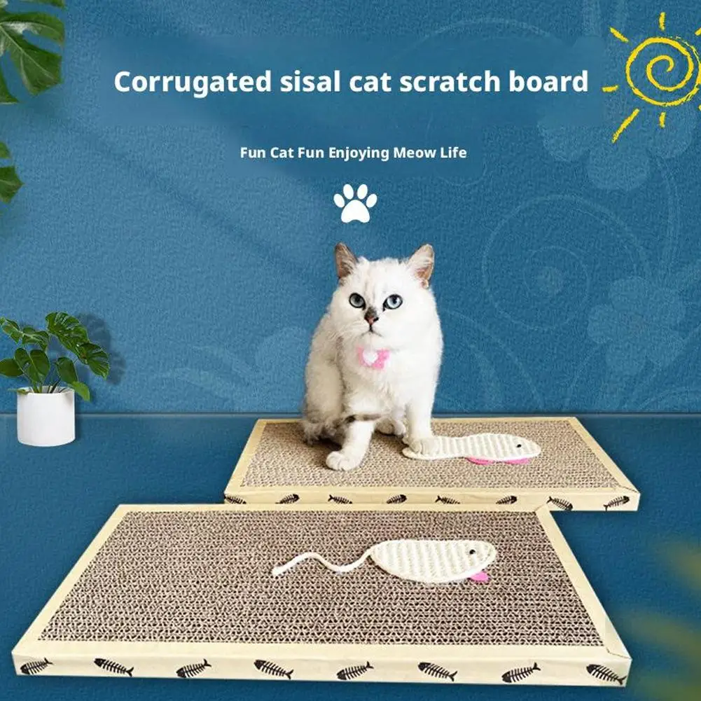 Wellpappe Katzen-Kratzbrett, Haustier-Kratzmatte, Katzen-Kratzmatte mit Krallenschaber, Katzen-Zubehör