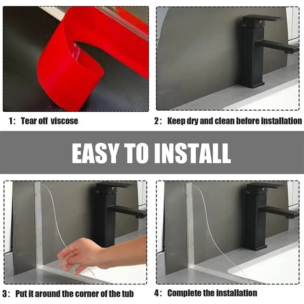 

Прозрачная акриловая защитная панель от брызг для ванны, легко устанавливаемая, самоклеящаяся, водонепроницаемая, для раковины и умывальника