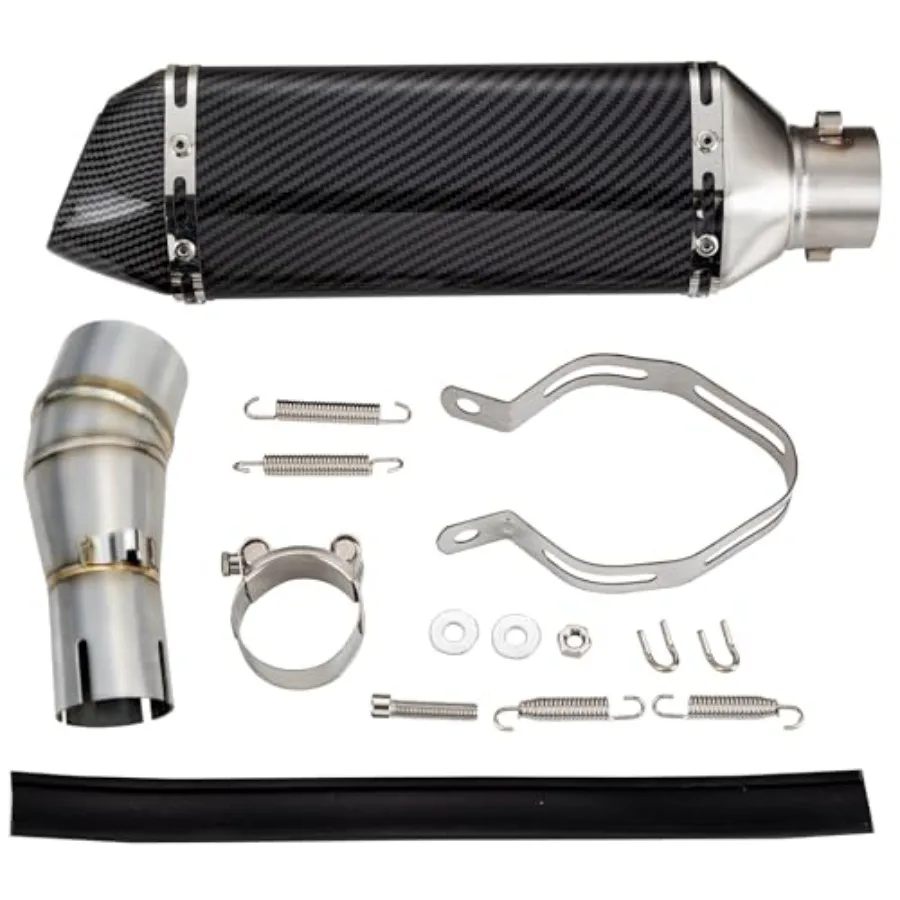 

Motorcycle Muffler Mid Pipe, Muffler Adapter Connect Pipe Compatible with Kawasaki Ninja 250 Z250 Z300 2008-2017