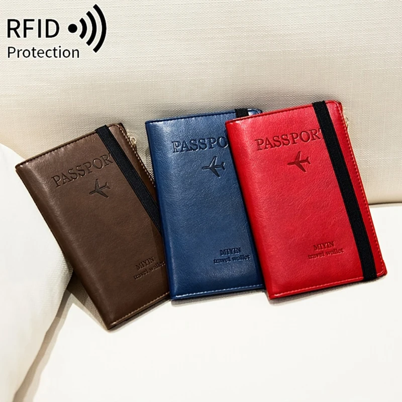 

RFID Vintage Business Passport Covers Holder Women Men Multi-Function ID Bank Card PU Leather Wallet Case Travel Accessories