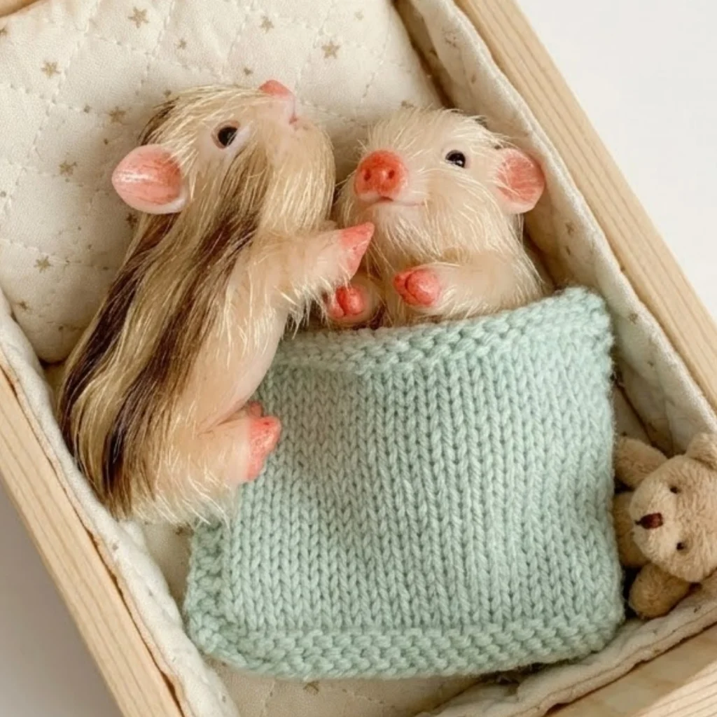 

3-дюймовая раскрашенная мини-кукла-поросенок из силикона с имитацией волос, моющимся телом, ручной работы, мягкая, реалистичная, как новорожденный малыш