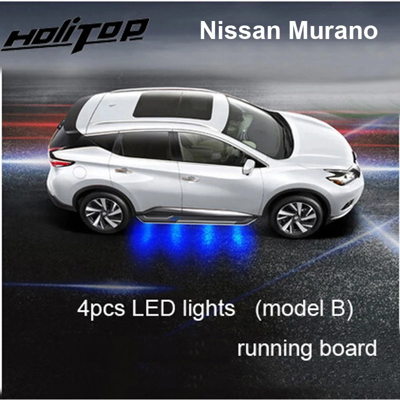 

Новейшая светодиодная подножка для Nissan Murano 2015-2025, с синим светом, роскошный дизайн, качество ISO9001, нагрузка 300 кг