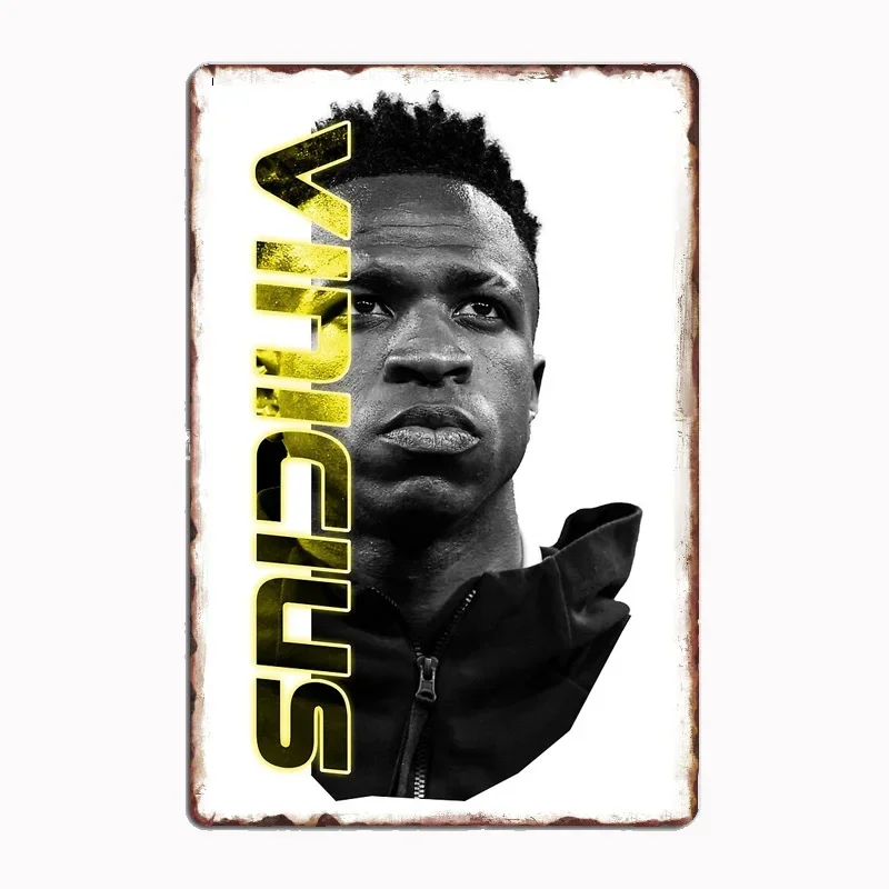 Vinicius Junior Football Sport Metal Sign Poster Garage Room Decor Living Bar Custom Tin Vintage Home Decoration Wall Art Poster