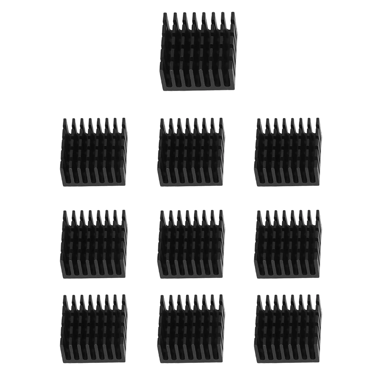 10 Pcs Black Aluminum Cooler Radiator Heat Sink Heatsink 20mm x 20mm x 10mm Rich