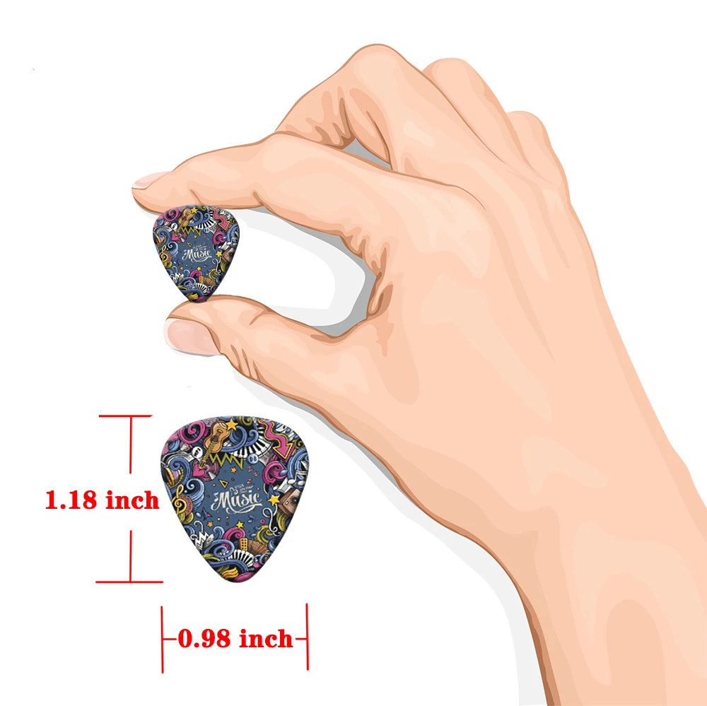 SOACH 10Pcs/lot 0.71 0.46 1.0mm Thickness Cartoon Graffiti Guitar Picks Pattern Guitar Paddles Parts Guitar Accessories pick