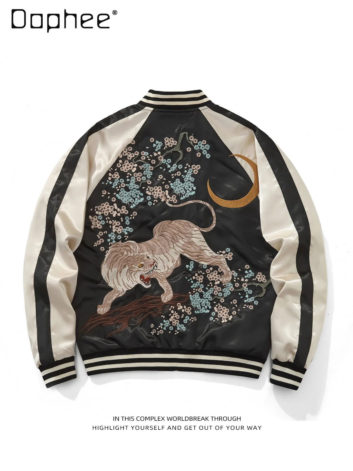 

Cool Street Punk Style Heavy Embroidery Baseball Jacket Men High-End Fashion Patchwork Color Round Neck Casual Men Clothing