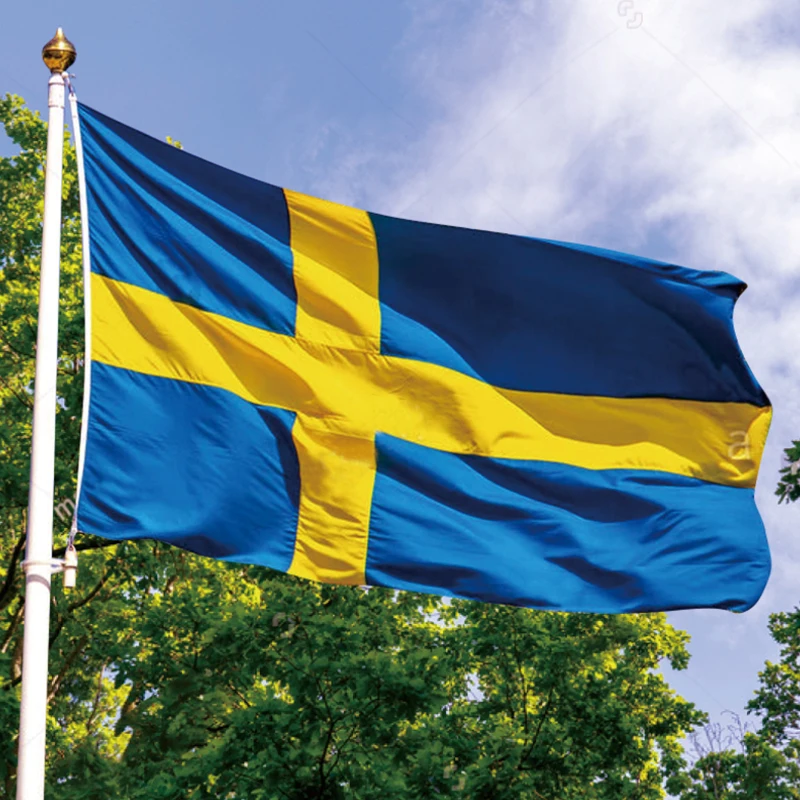 90X150cm The Swedish National FlagHanging SE Konungariket Sverige Sweden Flags Polyester SWE Blue With Gold Cross Sweden Banner