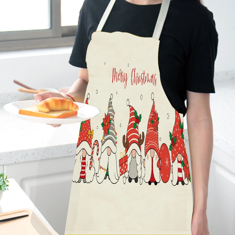 Christmas Kitchen Apron Women Pinafore Child Apron 38-47cm Letter Adult Apron Custom Apron Household Cleaning Supplies 55-68cm