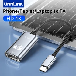 Unnlink-Adaptador USB tipo C 4K a HDMI, Cable convertidor USB 3,1 a HD TV para Macbook, Samsung, ordenador portátil, teléfono a TV Cast