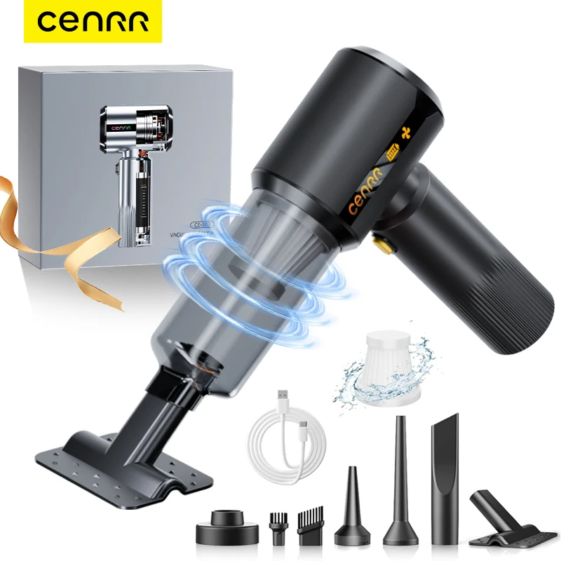CENRR New Battery Level Display Car Vacuum Cleaner 7500mAh Home Man Christmas Gift Powerful Portable HandHeld Car Cleaner
