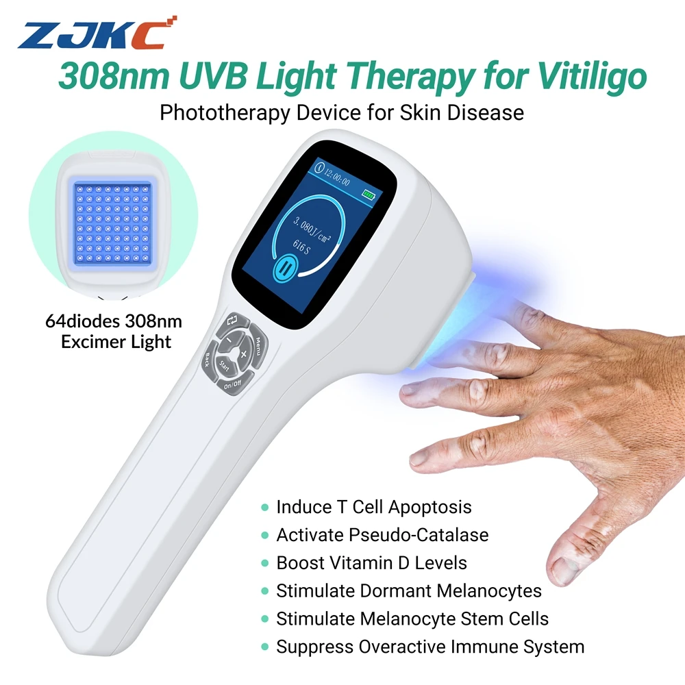 

ZJKC Excimer Phototherapy Healthcare Skin Care Narrow Band Ultraviolet B Light Therapy 308nm*64diodes for Vitiligo Eczema