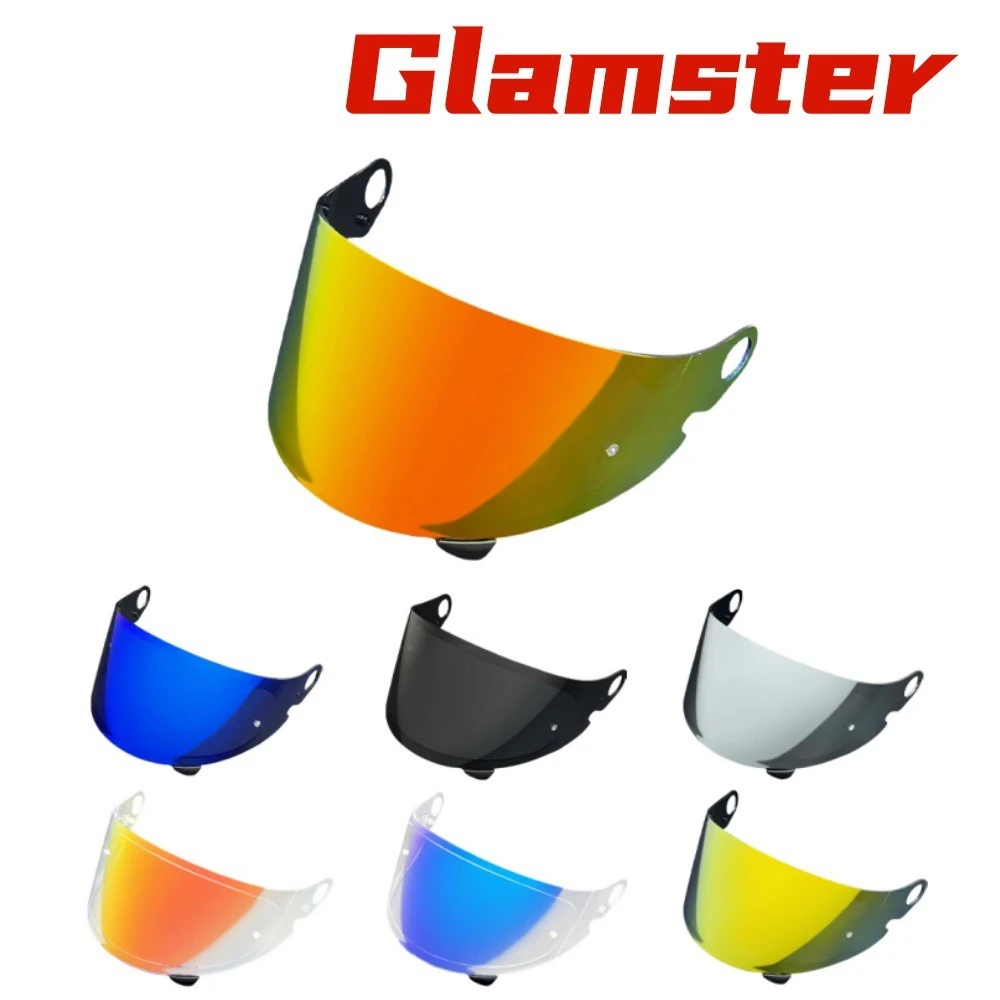 Electroplated Mirror Helmet Visor, UV‑Protection Sunscreen Replacement Lens for Retro Glamster Full‑Face Helmet with CPB‑1V Base