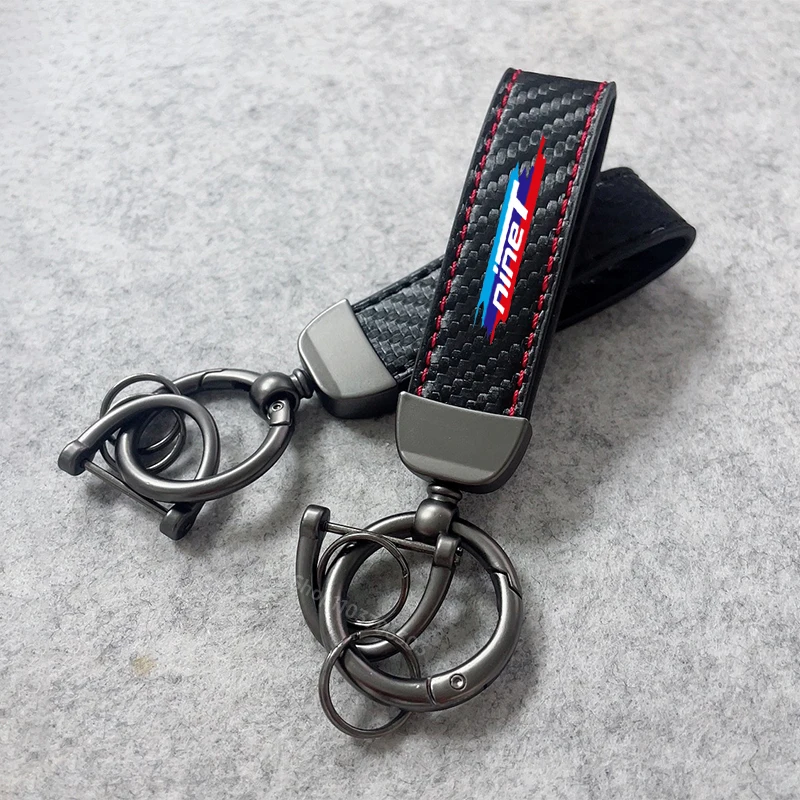 For BMW R NINET NINE T RNINET RNINE Motorcycle Accessories Motorcycle Keyring Carbon Fiber Leather Motorcycle Keychain Keyrings