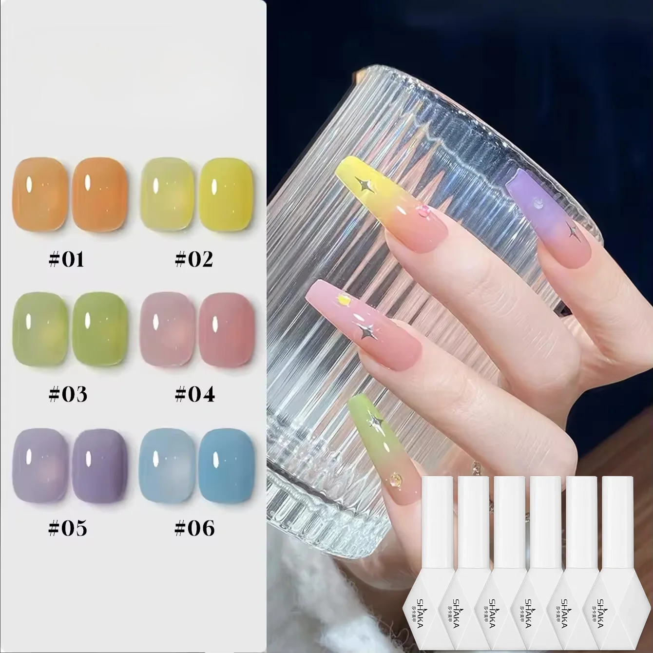 1 قطعة SHAKA الخريف الصيف الدوبامين هلام مسمار البولندية 2025 نمط جديد تبييض اللون حيوية فتاة مسمار ملصقات الأظافر لوازم