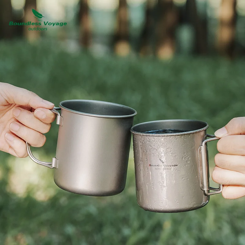 

Pure Titanium Folding Water Cup 450ml,Ultra Lightweight,Single Layer Heatable Coffee Mug,Outdoor Camping,Travel. A1553