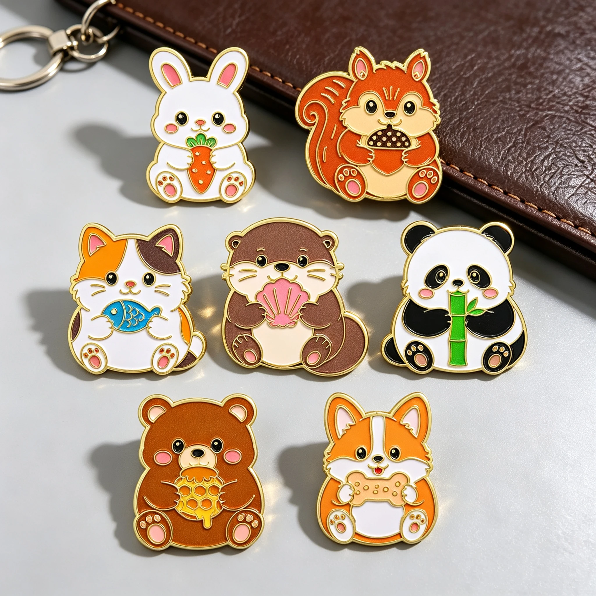 Rabbit Squirrel Cat Panda Enamel Pin Cute Forest Animal Brooches on Clothes Pins for Backpacks Lapel Woman Men Jewelry Gifts