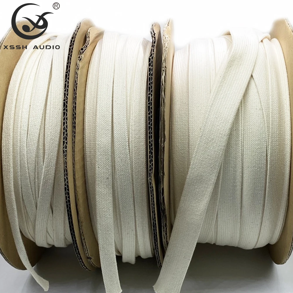 XSSH Audio OEM ODM DIY Cotton Fabric Hemp Material 10MM 15MM 20MM 25MM 30MM Braided Protection Wire Line Cable Management Sleeve