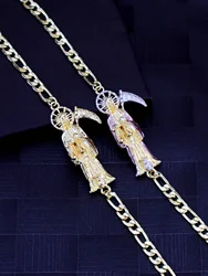Santa Muerte Bracelet, Classic Religious Jewelry, Holiday Gift, Suitable for Both Men and Women