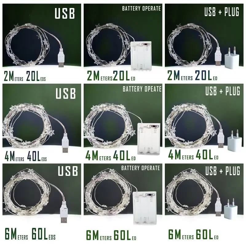 6M Ster Kerstverlichting Mini Led String Slinger Decoratie Voor Slaapkamer Tuin Gordijn Batterij 3xaa Outdoor Bruiloft Feest Verlichting