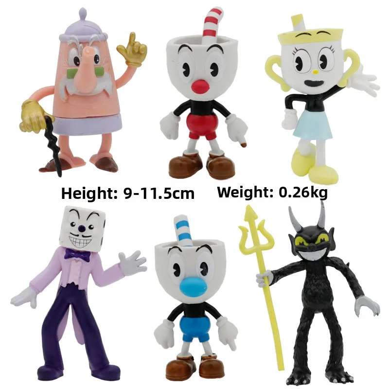 Cuphead boneca de pelúcia 9-11.5cm jogo mercadoria cozimento decoração colecionável opp embalado