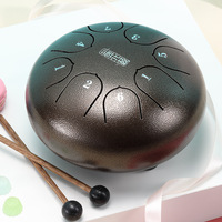 Hluru Music Drum Steel Tongue Drum 6 Inch 11 Notes C Tone Ethereal Drum Yoga Meditation Percussion Instrument