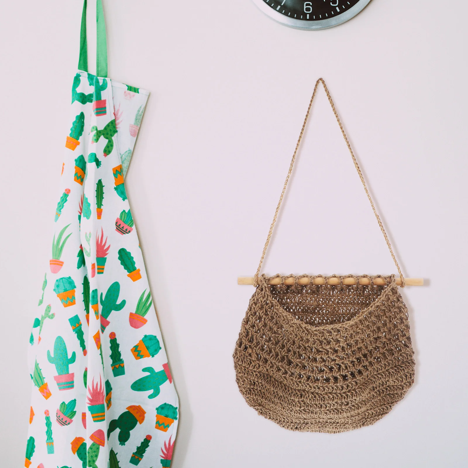 

1pcs Fruit Net Bag Hanging Wall Vegetable Basket Bohemia Woven Design Kitchen Storage Organizer Home Restaurant Café Decor