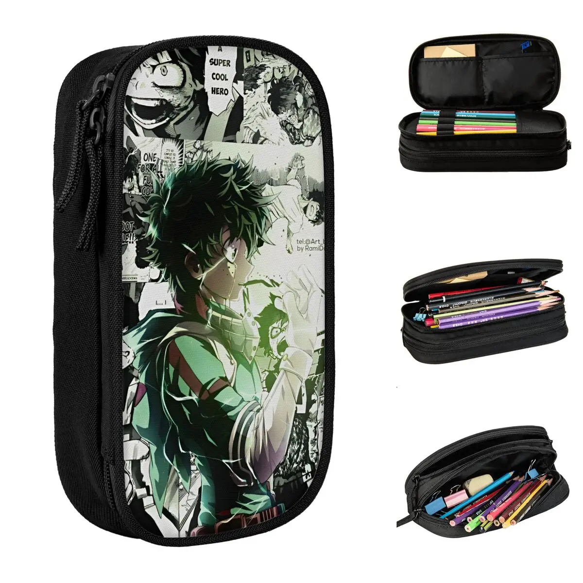 Estuche para lápices Lovely Deku My Hero Academia, estuches para lápices de anime japonés, caja para bolígrafos para estudiantes, material escolar, regalos, papelería
