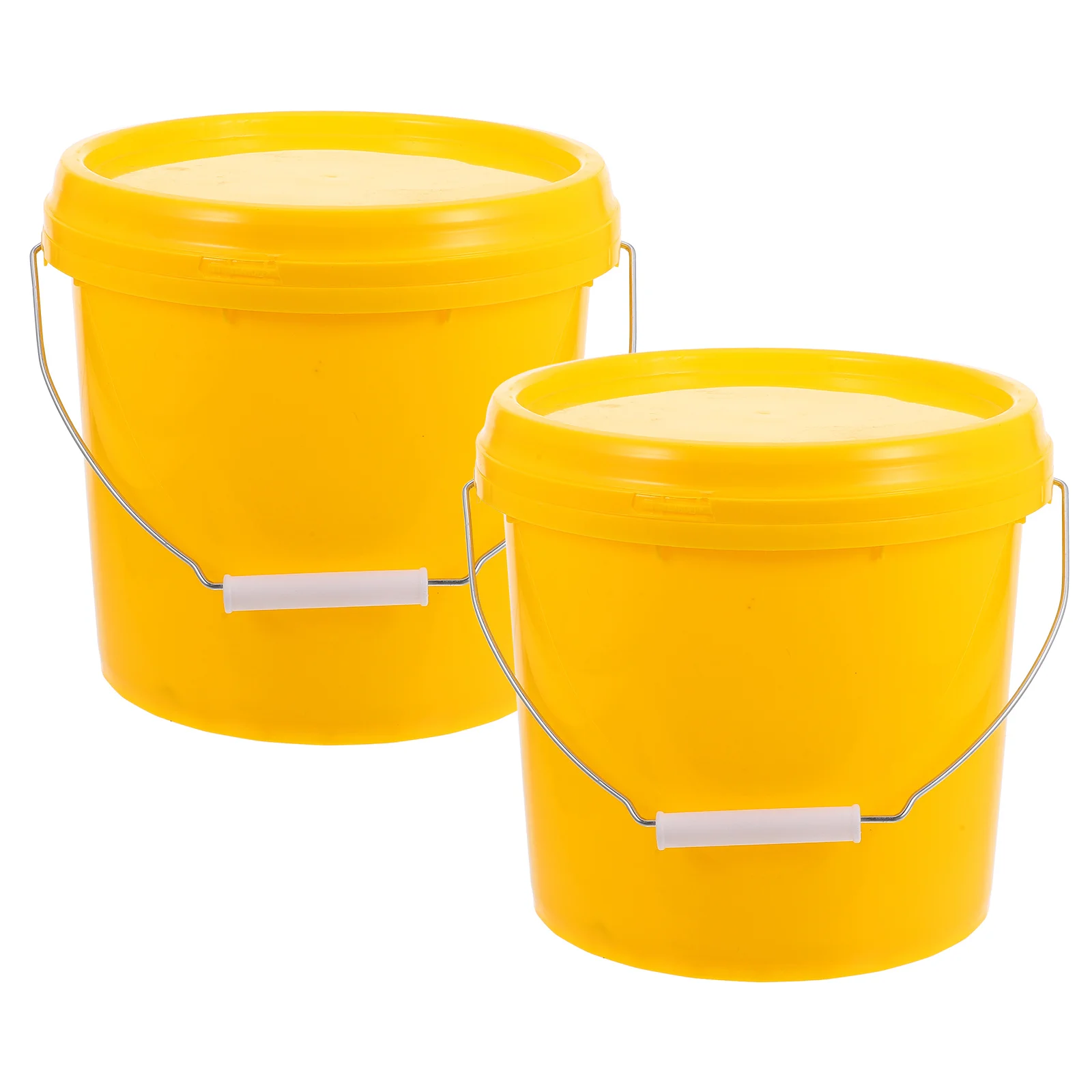 

2 шт., бытовое герметичное ведро, пластиковый контейнер для хранения воды, многоцелевой с крышкой для дома, сада, общежития, портативный утолщенный маленький