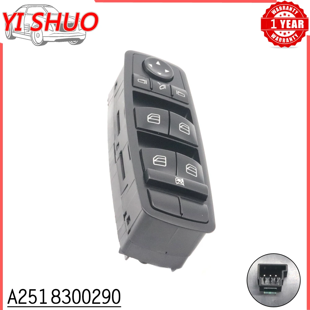 A2518300290 Car Front Left Power Window Switch For Mercedes-Benz GL320 GL450 GL350 GL550 ML320 ML350 ML450 ML500 ML63 R320 R350