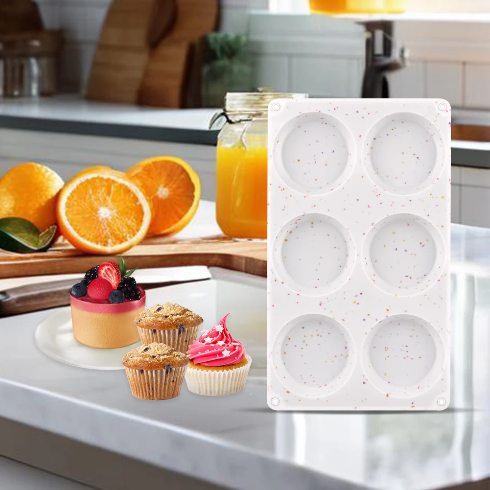 Siliconen Muffin Pan Muffin Bakvorm Hittebestendige 6-Cup Cupcake Mold Multifunctionele Egg Bite Mallen voor het maken van taarten Brownies