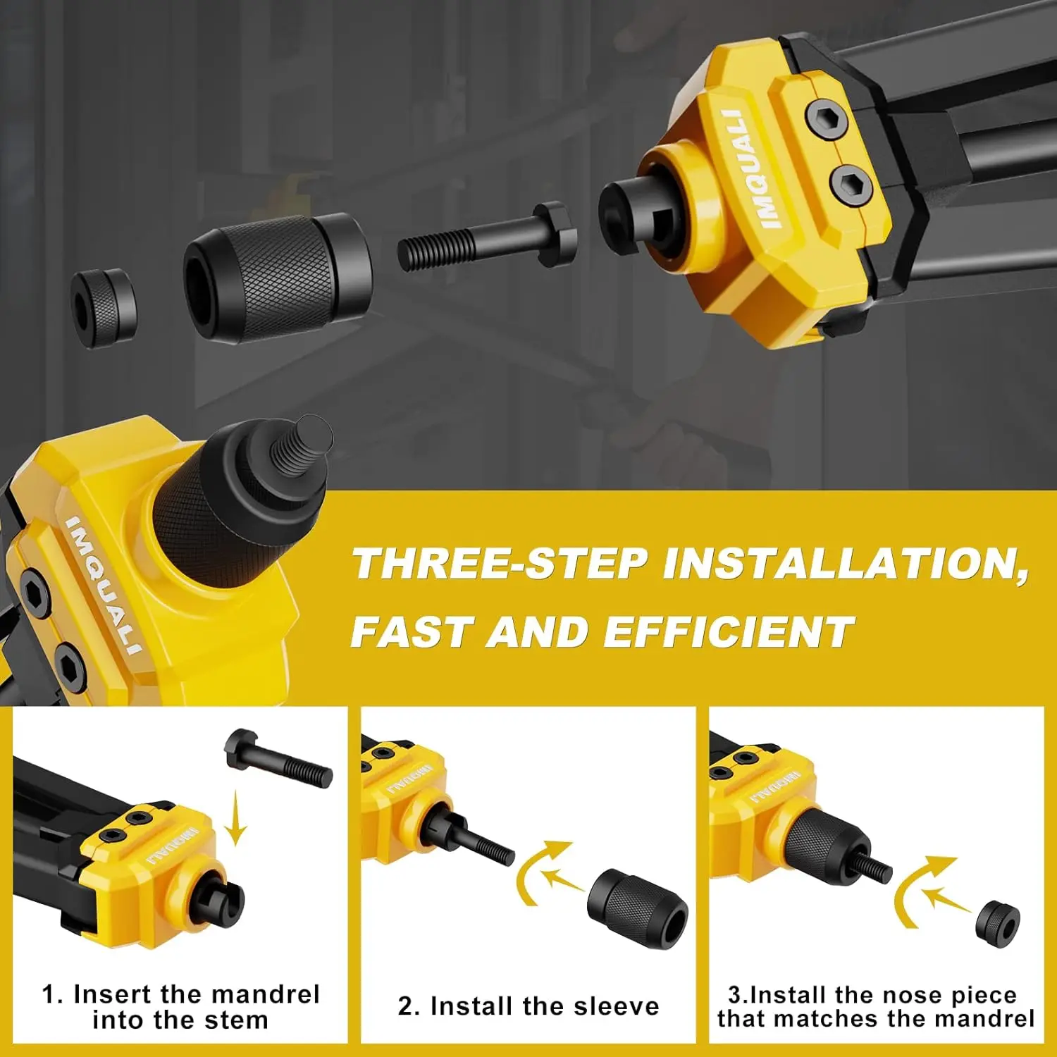 Rivet Nut Tool Rivet Nut Kit, 16" Rivnut Tool Kit with 13 Metric & SAE Mandrels Rivet Nut Assortment Kit with 130 Rivet Nuts