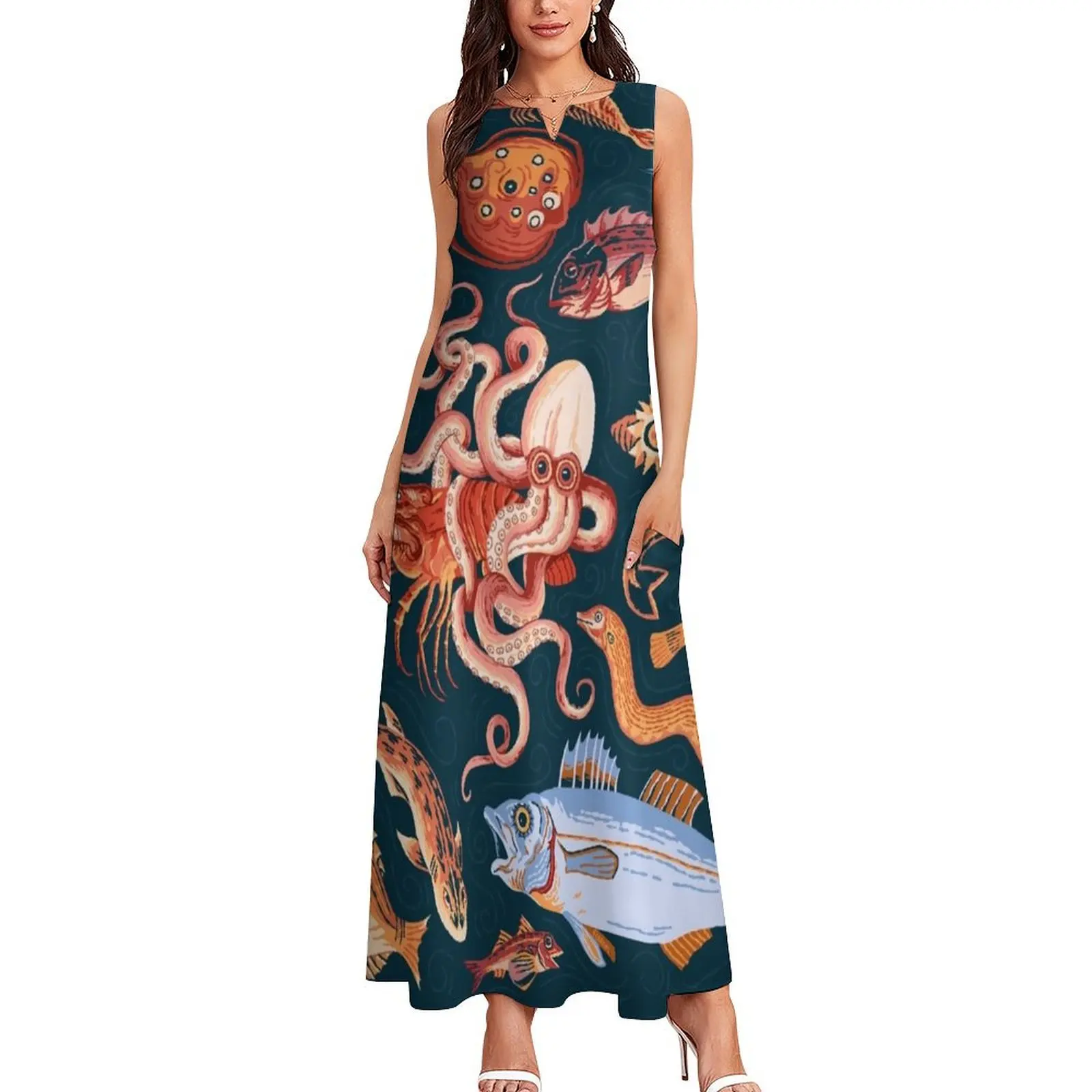 Pompeii Marine Mosaic Long Dress summer dresses ladies 2024 summer woman dress 2024