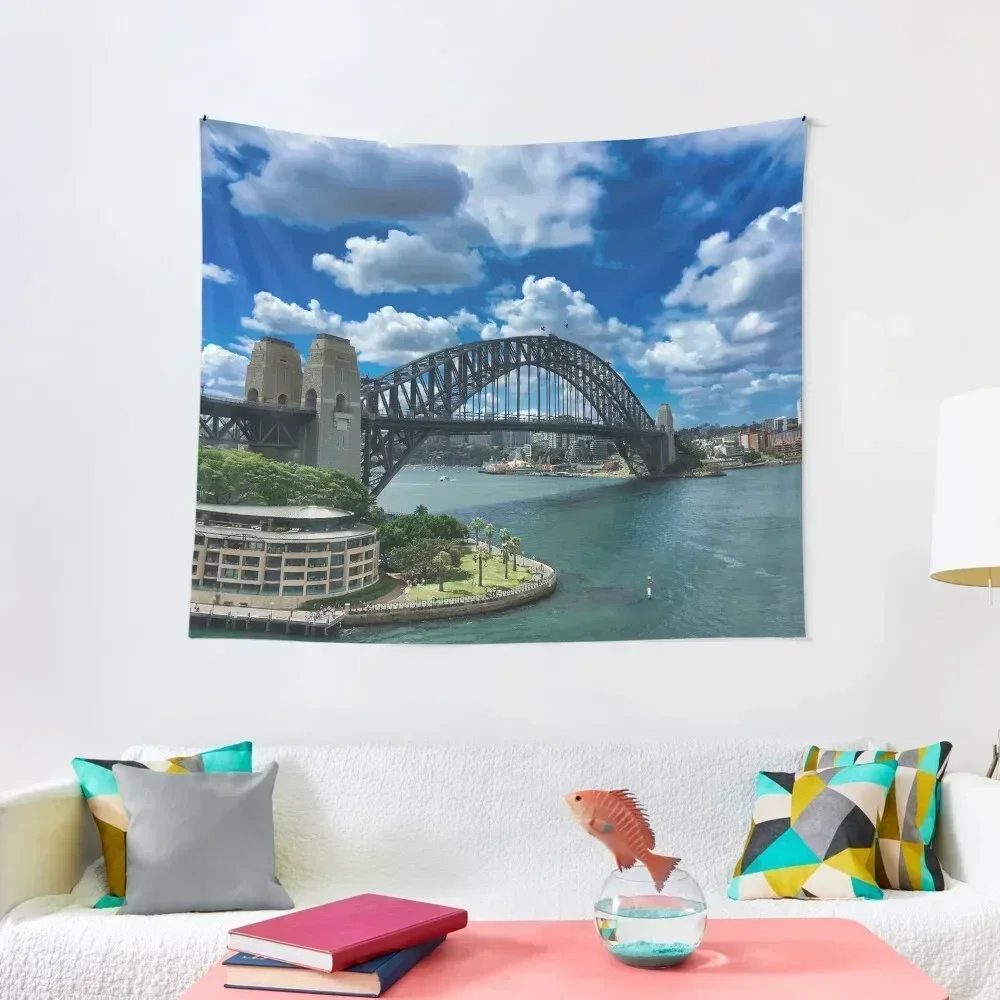 Sydney Harbour Bridge Under A Blue Sky Tapestry Wall Hanging Wall Home And Comfort Decor Wall Mural Bathroom Decor Tapestry