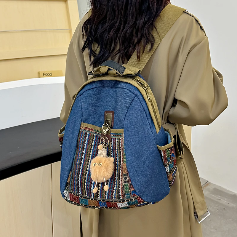 Fashion Embroidery Backpacks Female High Quality Nylon Rucksacks Women Large Capacity School Bag for Students Big Travel Bag