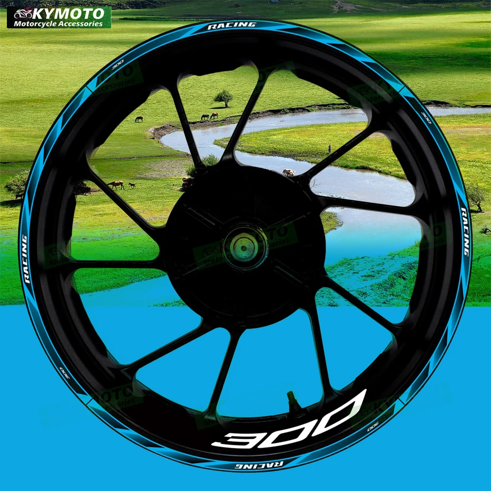 

For NINJA 300 Ninja 300 EX300 motorcycle accessories 17 inch front and rear wheel modification decals anti-reflective stickers