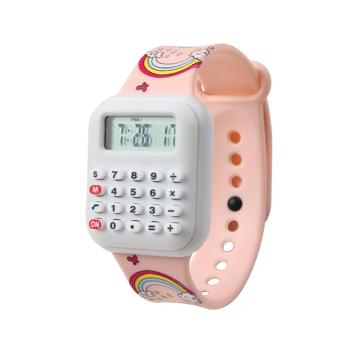 Soft Silicone Band Children Watches Kids Stitich Calculator Girls Watch Digital Clock Student Multifunctional Math Learning Toy