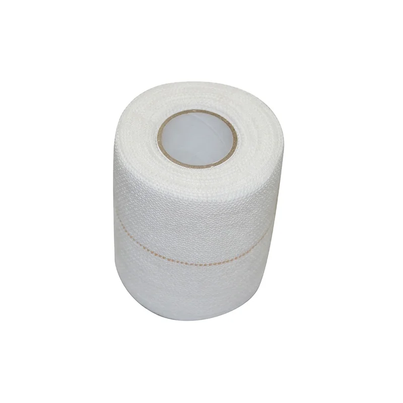 bandage-sportif-adhesif-elastique-blanc-avec-ligne-jaune-elasticite-uniforme-pour-l'entrainement-physique-quotidien-et-la-fixation-corporelle
