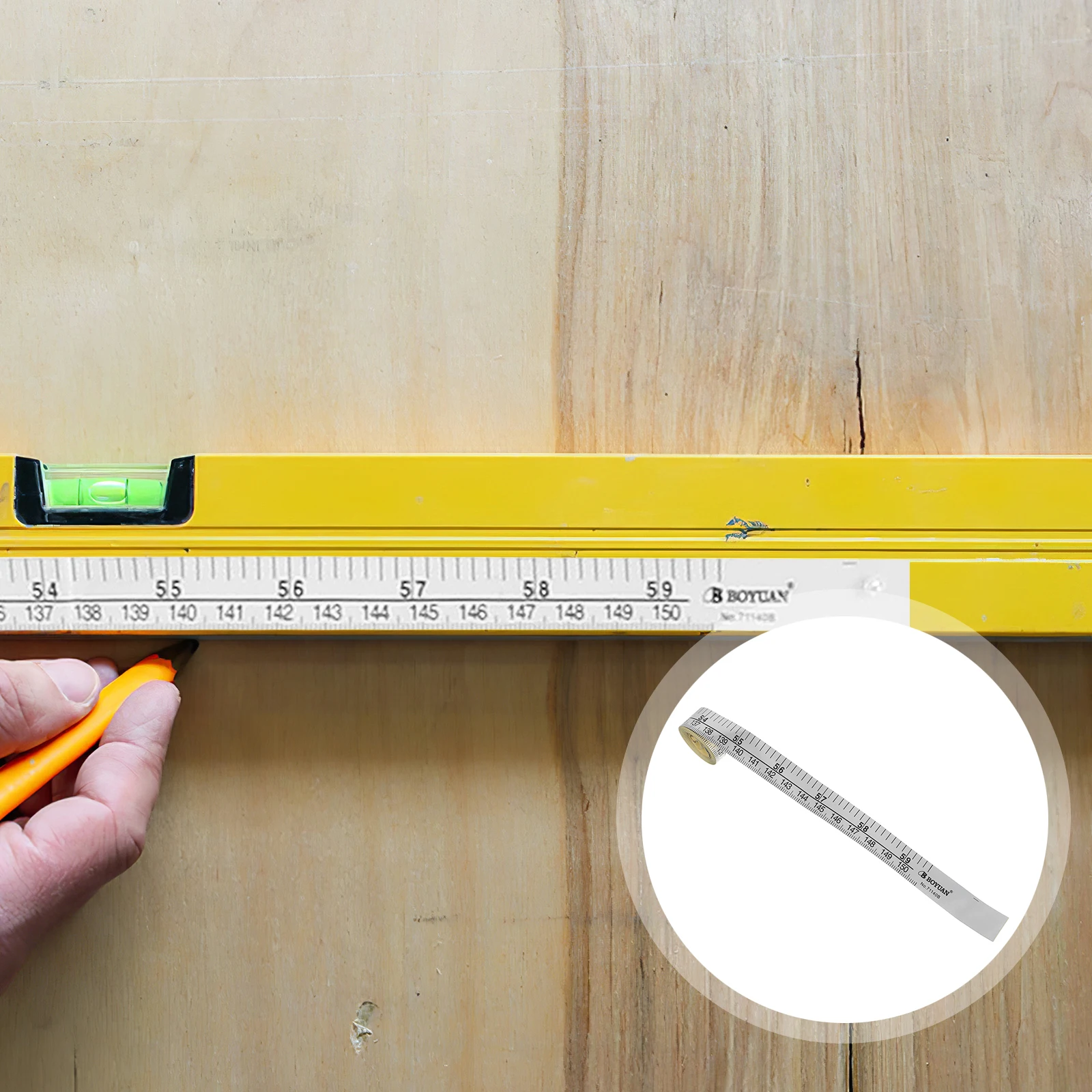 

Self-Adhesive Measuring Tape 1.5m Soft Peel Stick Ruler Removable Height Scale Wall Sticker for Growth Sewing Workbench