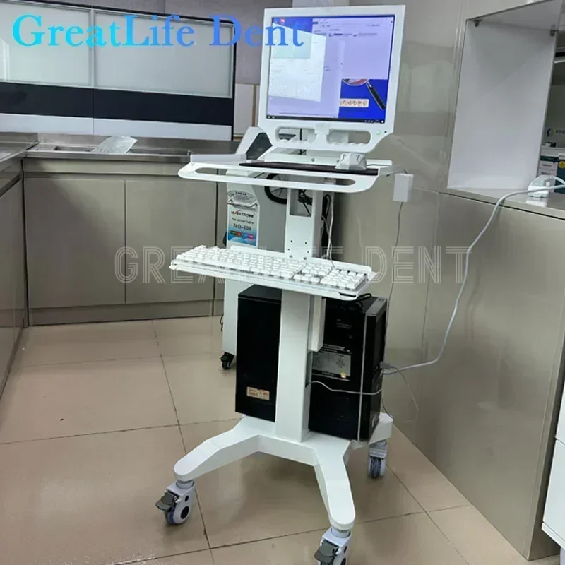 GreatLife Medical Dental Scanner Cart Trolley Stand Lab Equipment Silent Wheel Oral 3D Scanner Holder With Bracket Tray Holder