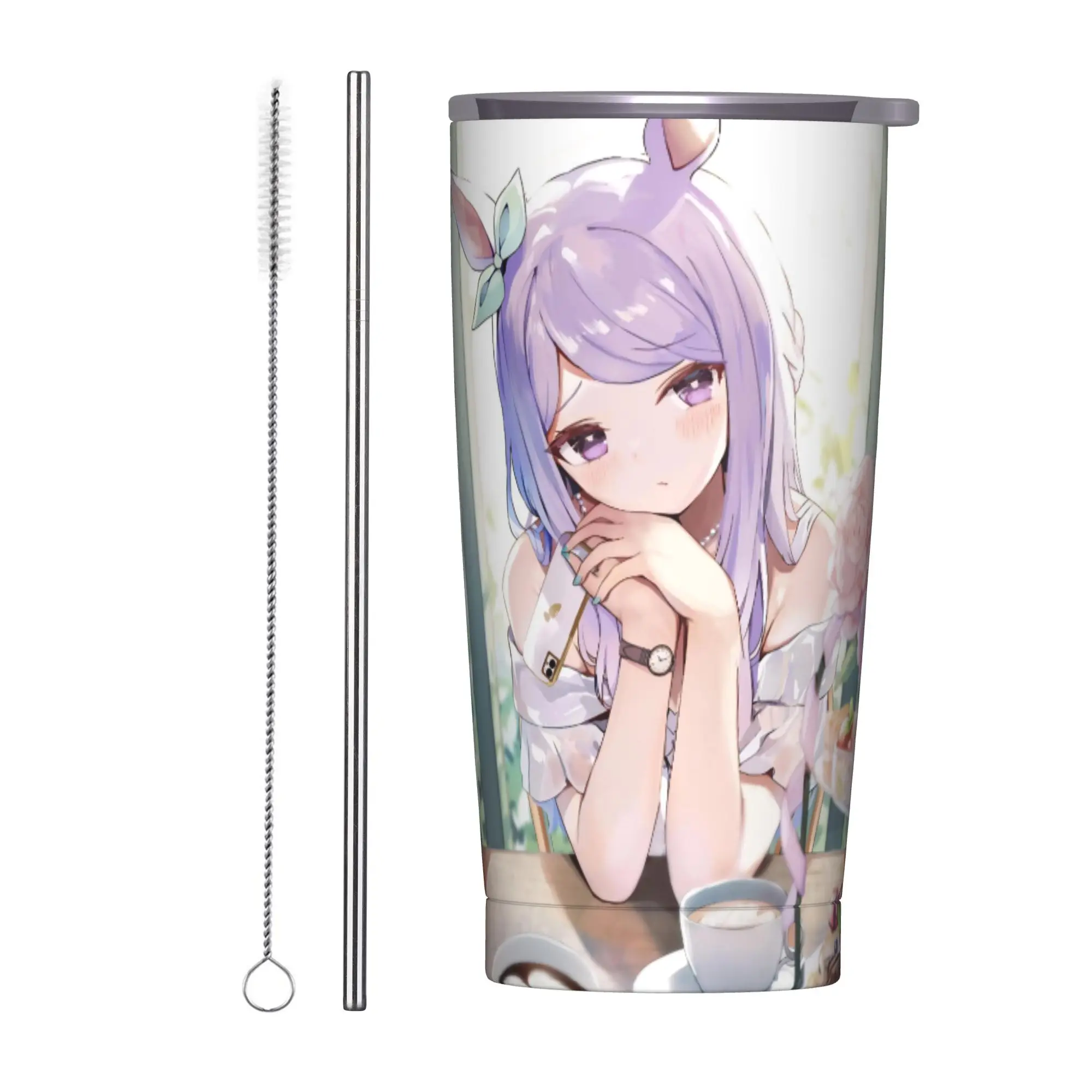 Stainless Steel Tumbler Umamusume Pretty Derby Mejiro Thermal Mug  Keep Heat Hot Drinks Car Mugs Beach Water Bottle