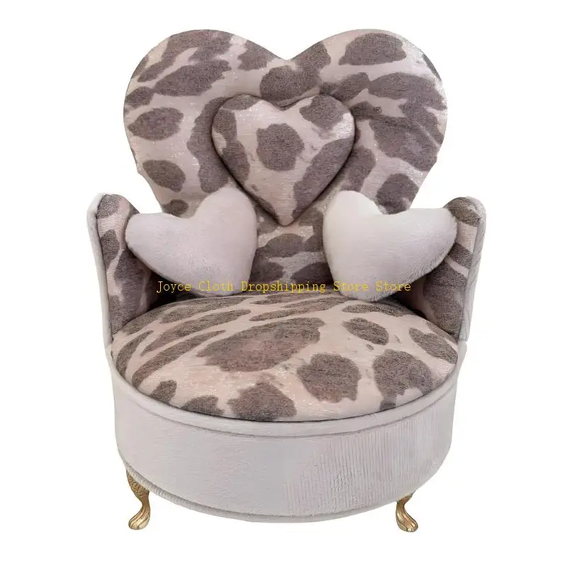 Stylish Velvets Jewelry Box with Leopard Print Exterior And Practical Compartments For Easy Organization 10CD