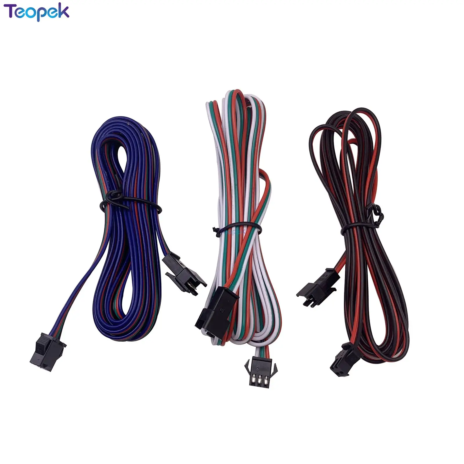 5pcs 50CM 1M 2M 5M 2Pin 3Pin 4pin Extension Cable 22AWG JST SM Plug Male To Female Wire Connector Cable