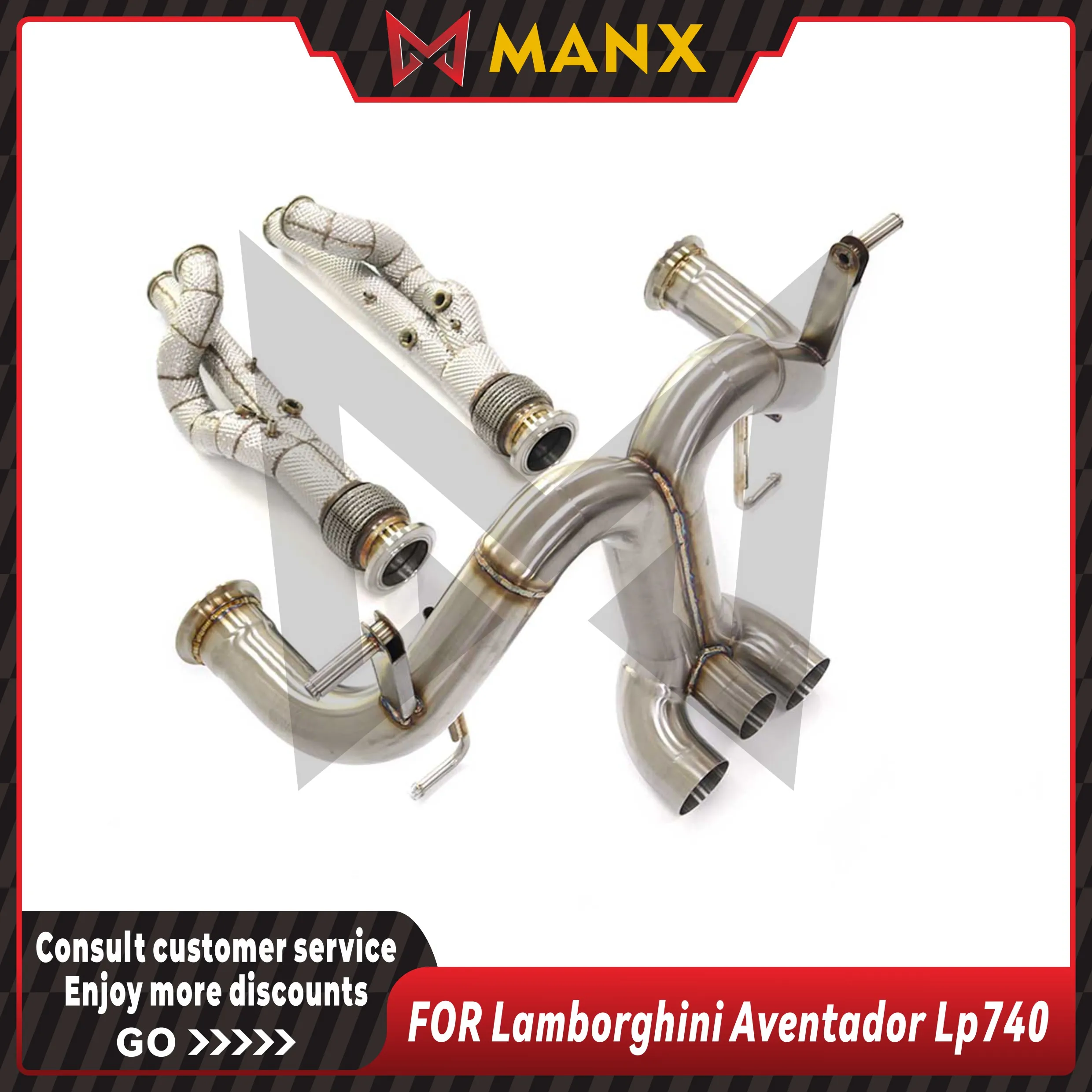 

MANX Car Exhaust system for Lamborghini Aventador LP740 Stainless steels Downpipe and Catback exhaust pipe Without valve