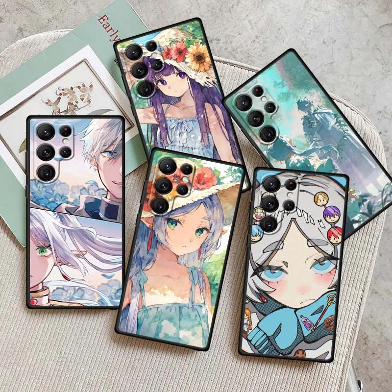 

Frieren Himmel anime Phone Case For Samsung Galaxy S25 S24 S23 S22 S21 S20 S10 Ultra Plus FE 5G Black Soft TPU Cover